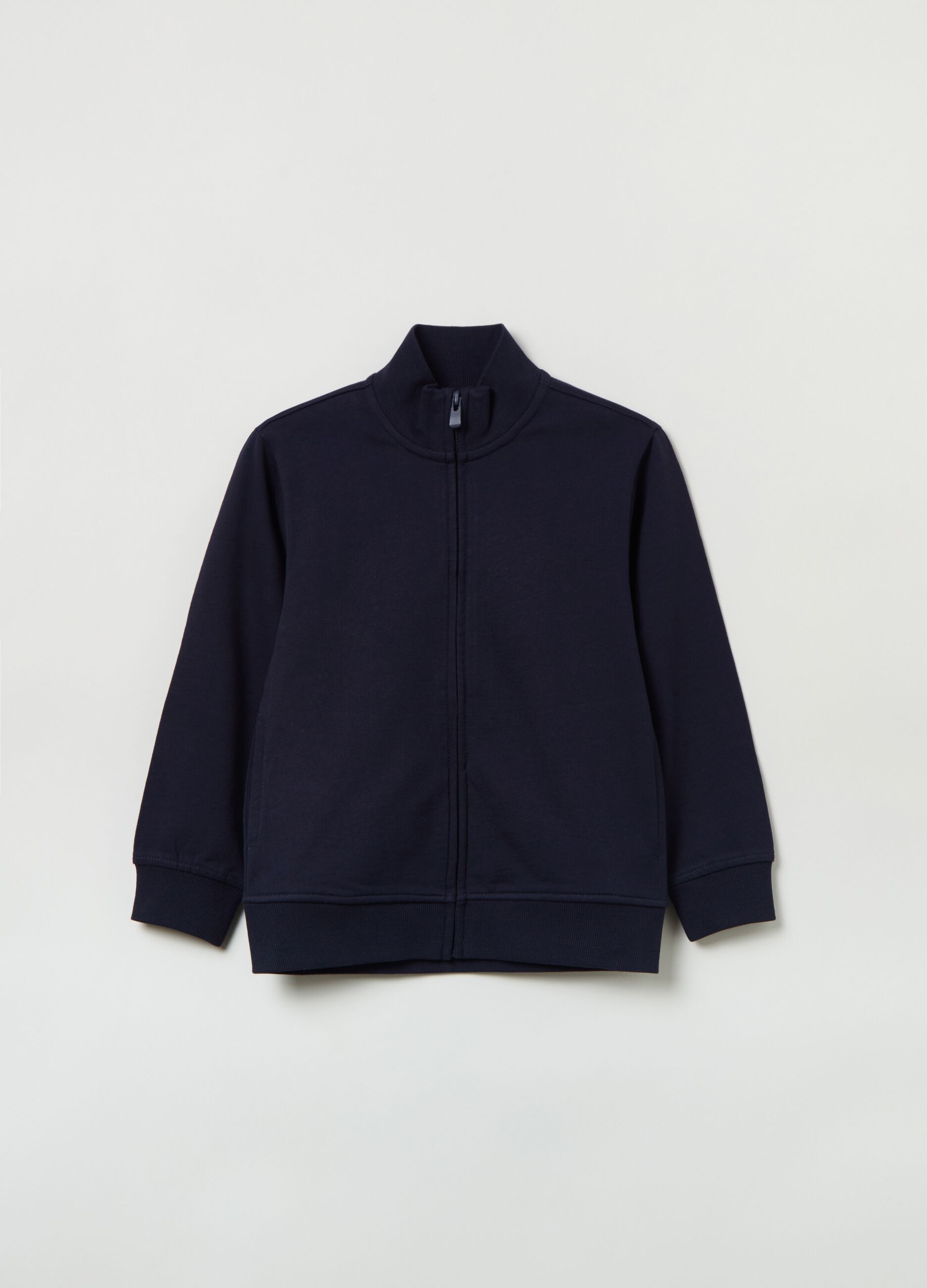 Full-zip in French Terry a collo alto_0