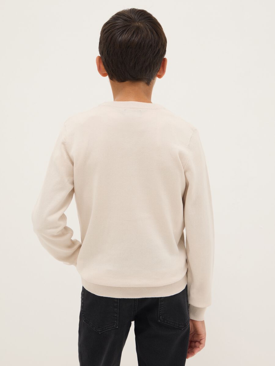 Pullover in puro cotone beige regular fit per bambino_1