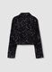 Blazer chenille nero regular fit con paillettes_2