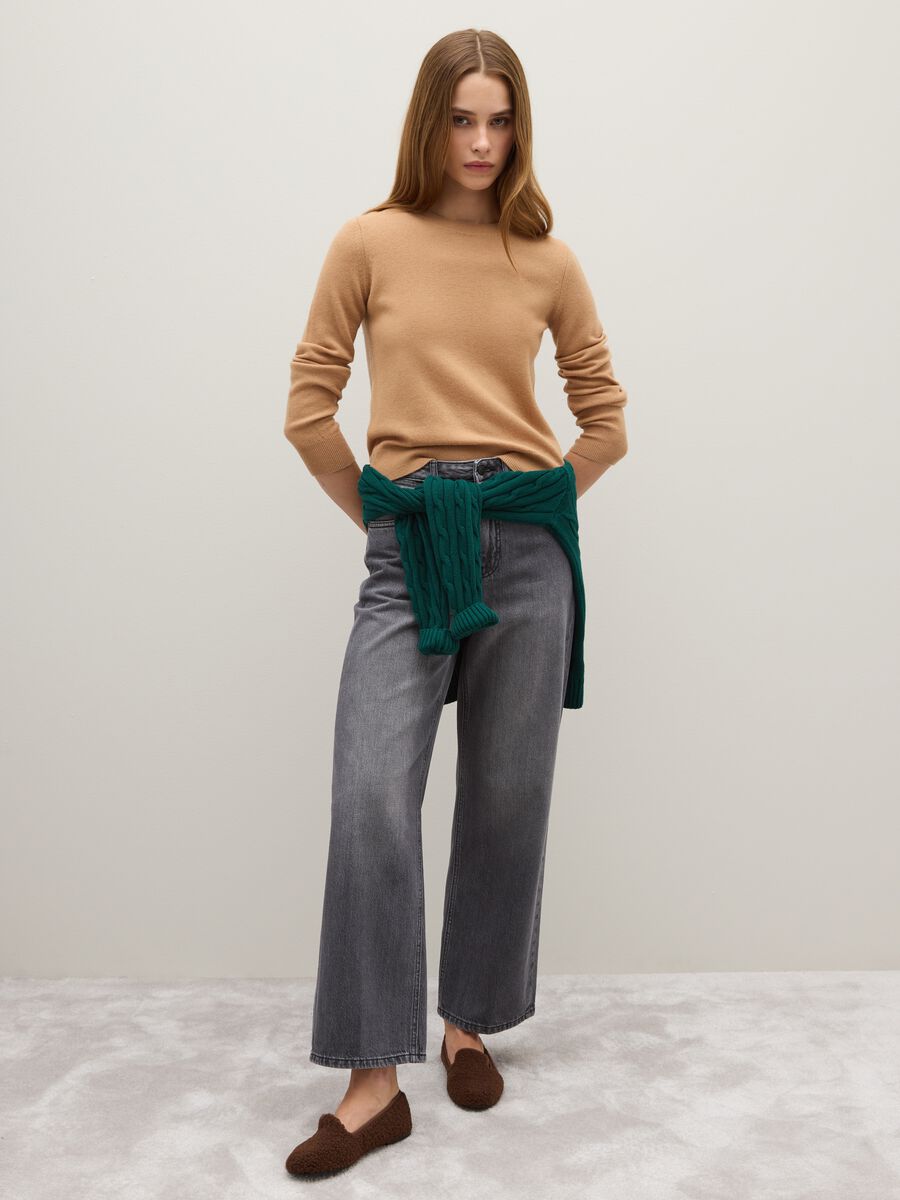 Beige pure wool sweater regular fit_1