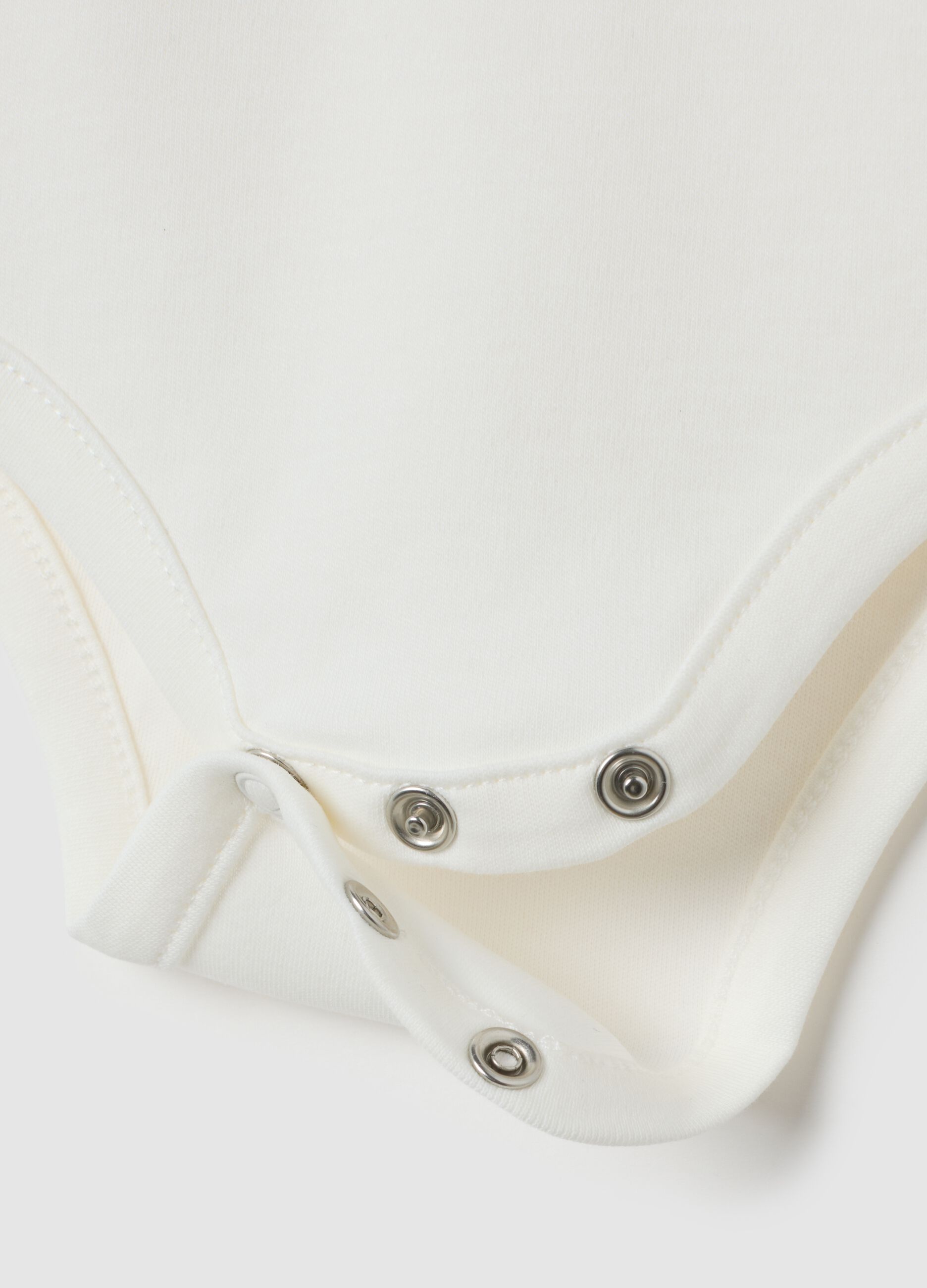 Body da neonata in puro cotone bianco con colletto arricciato
