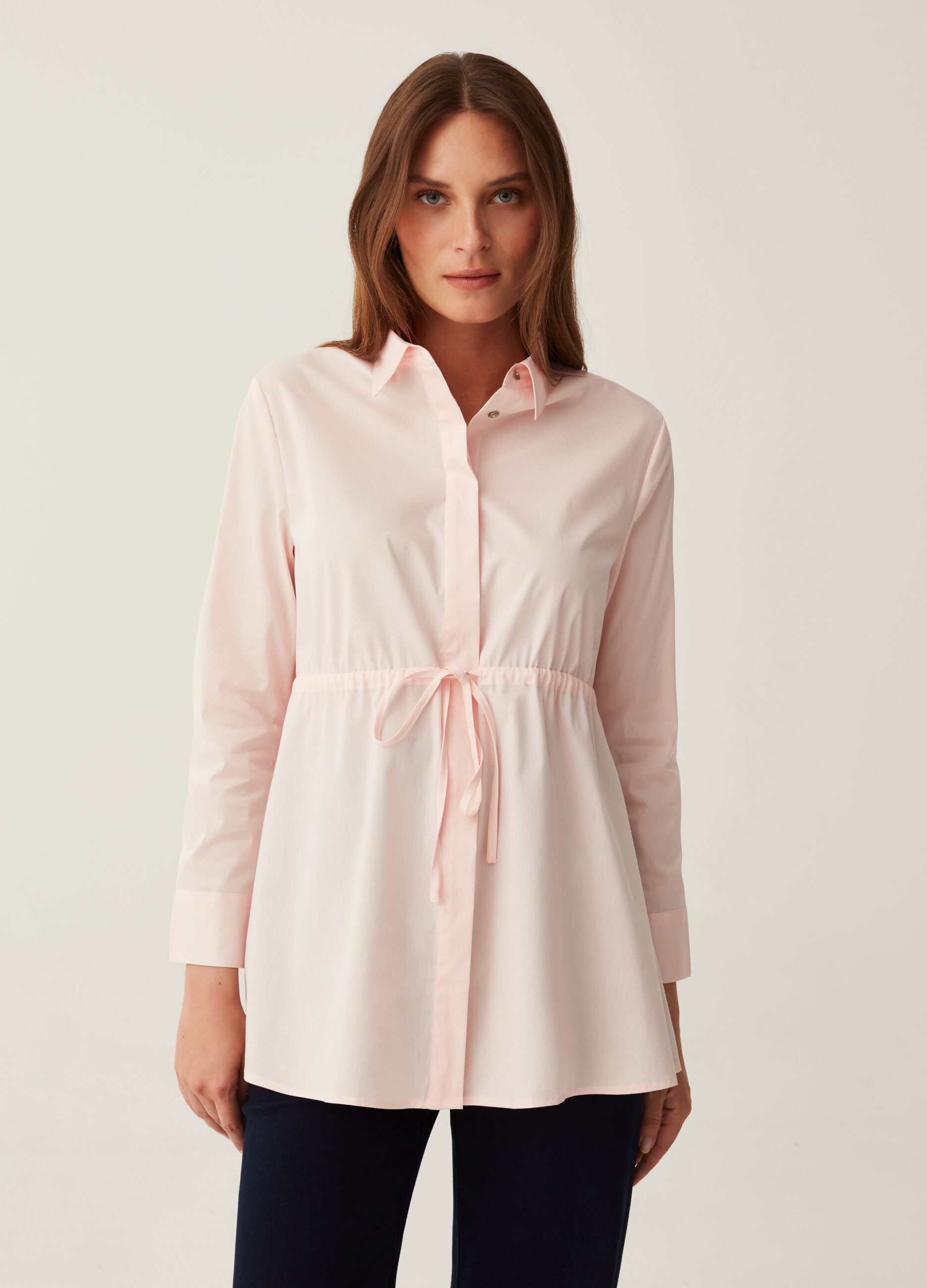 Camicia premaman in popeline stretch