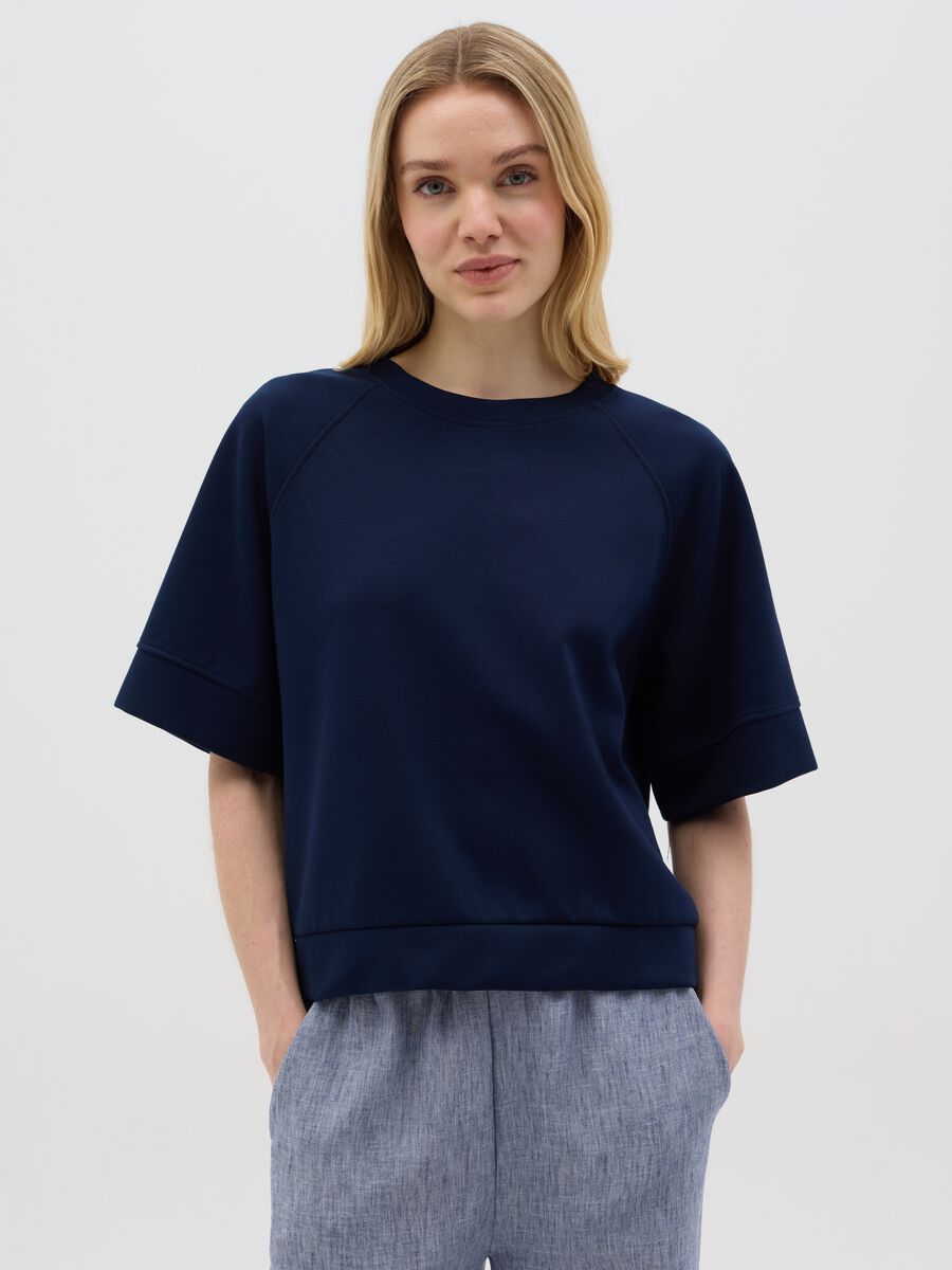 Blue top with kimono sleeves_0