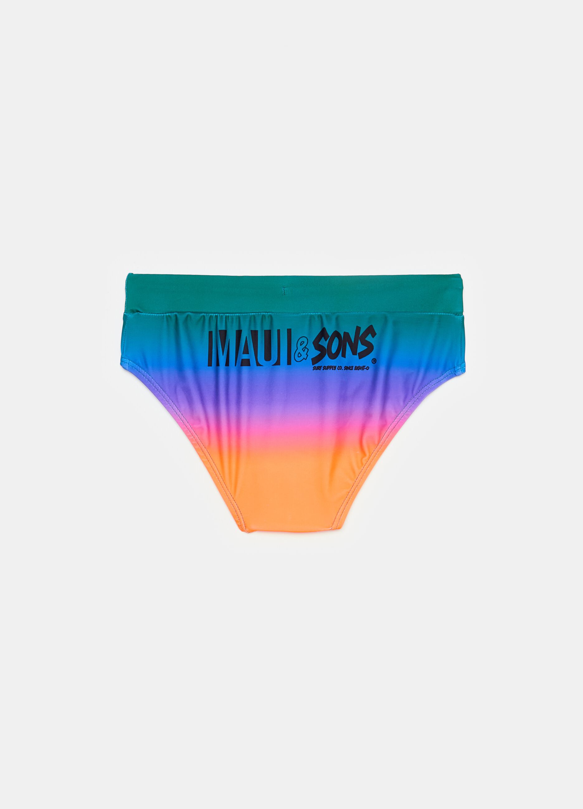 Degradé swim briefs with print