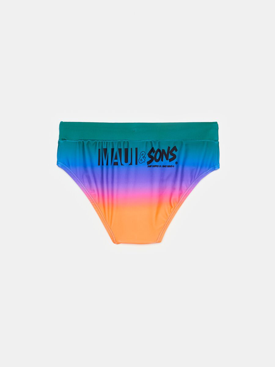 Degradé swim briefs with print_1