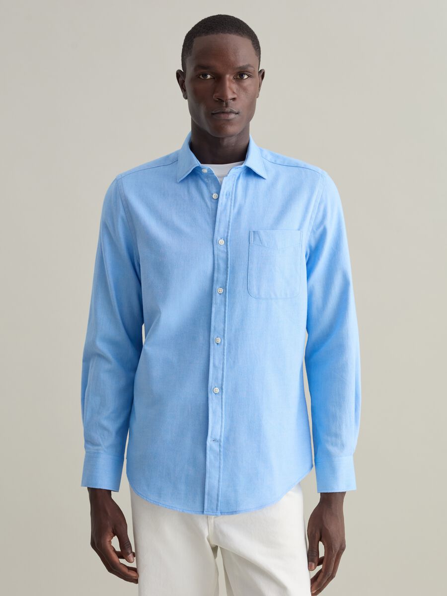 Cotton twill shirt with pocket_0