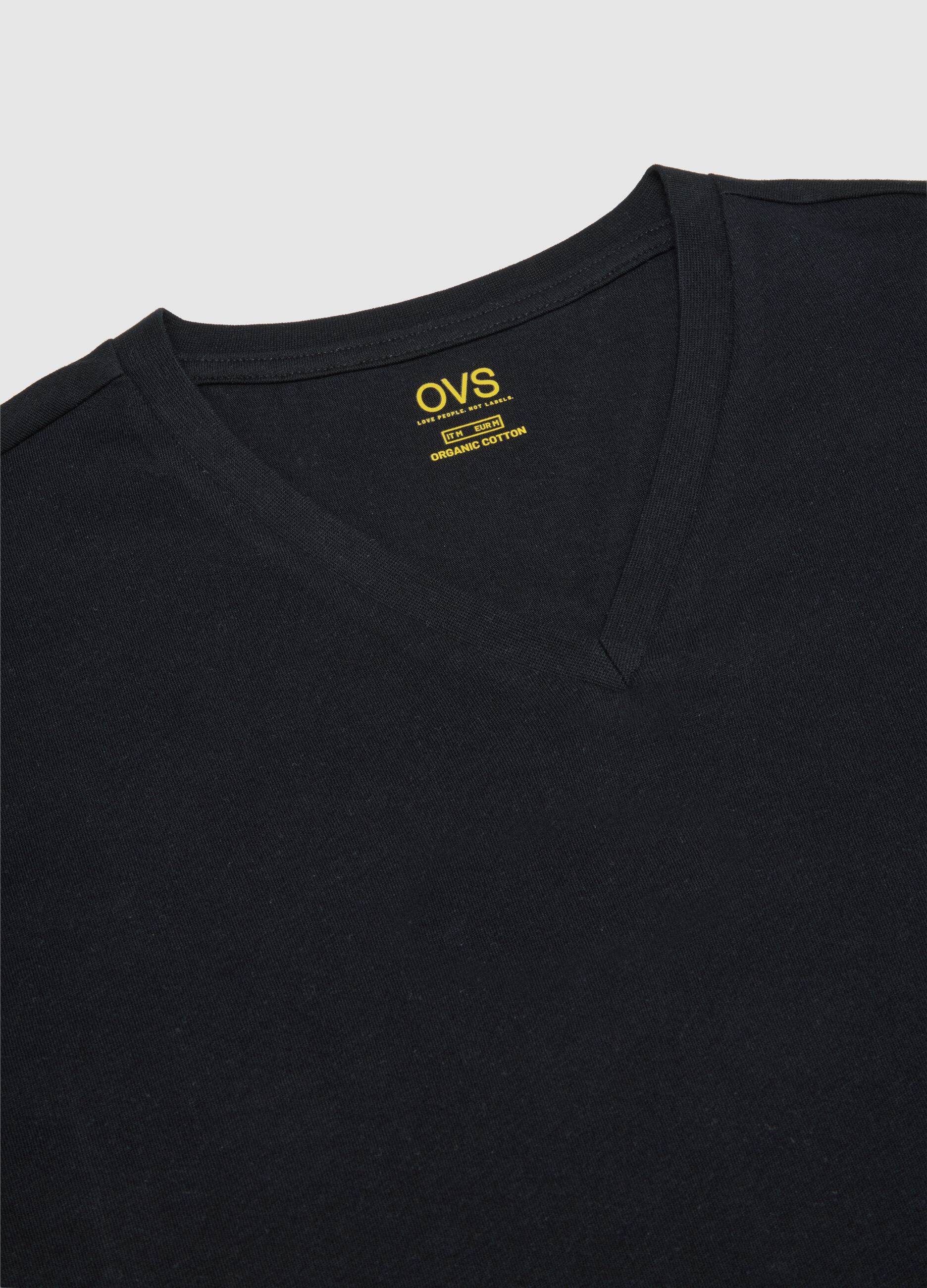 Set of 3 men's black pure cotton regular fit t-shirts