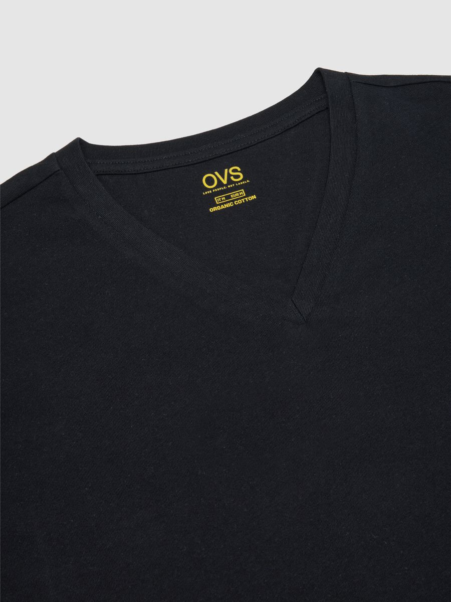 Tripack di t-shirt da uomo in puro cotone nere regular fit_5