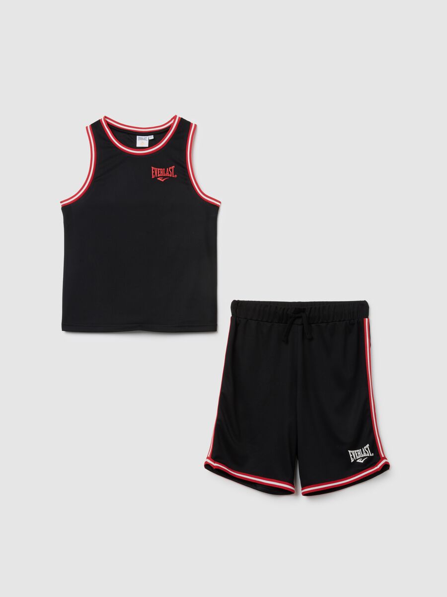 Completo sportivo da ragazzo in tessuto nero_0
