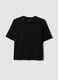 Black pure cotton short-sleeve T-shirt_0