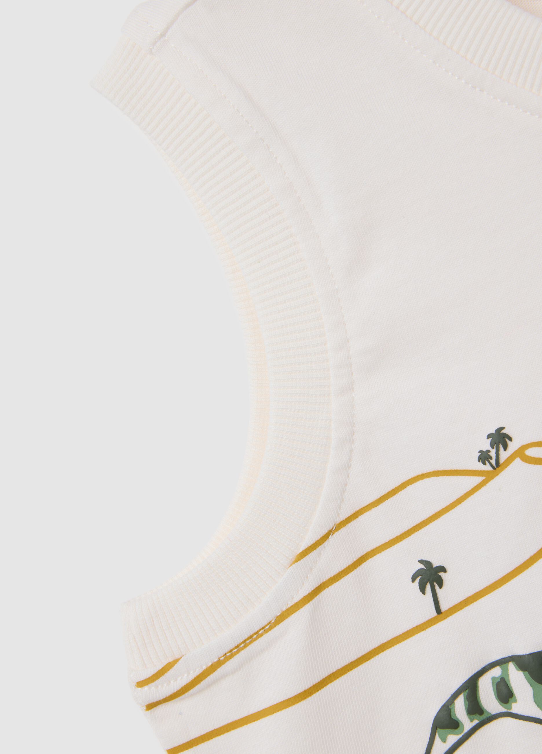 Kids' sleeveless white cotton vest regular fit