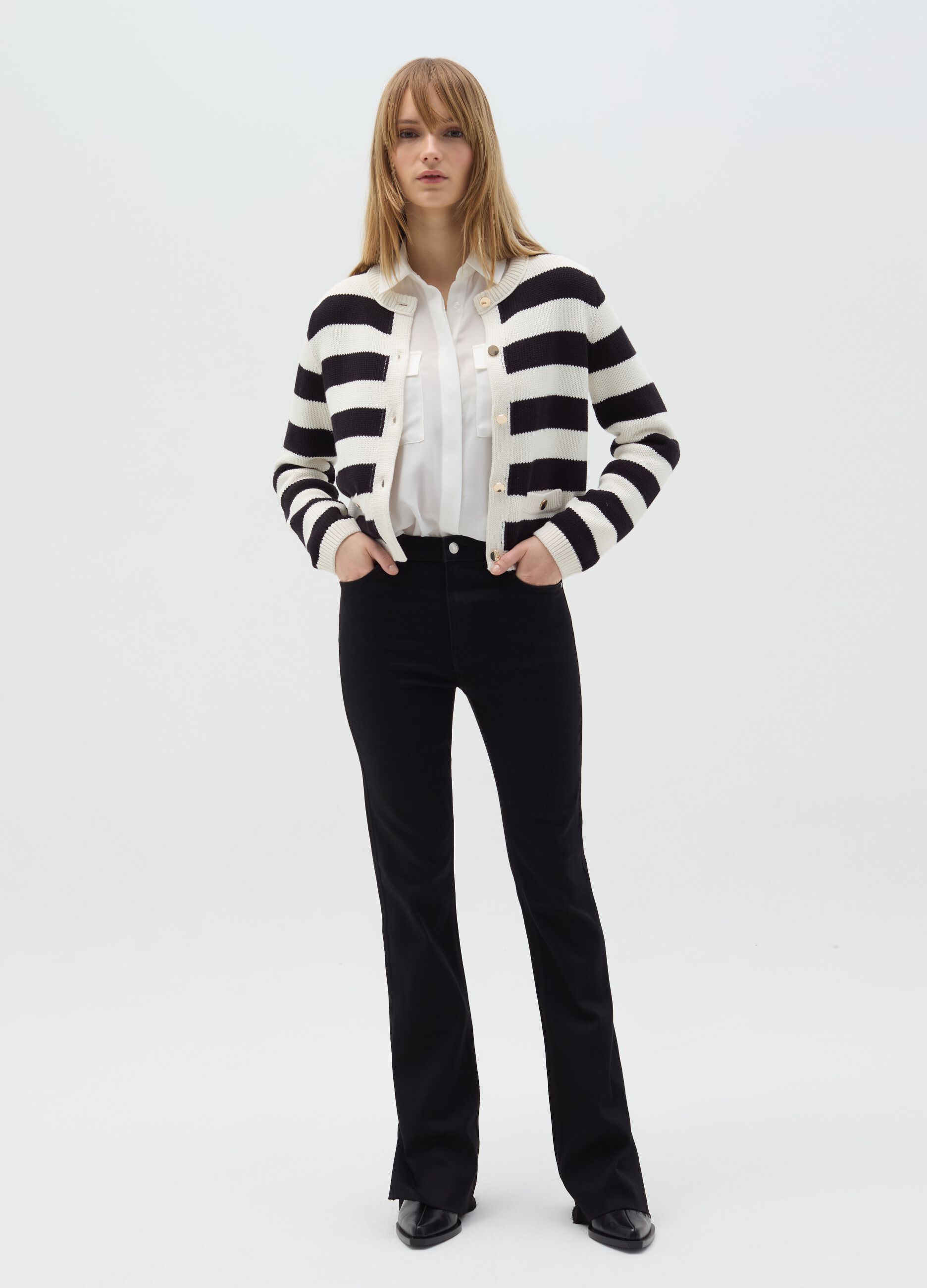Jeans bootcut flare fit con spacchi