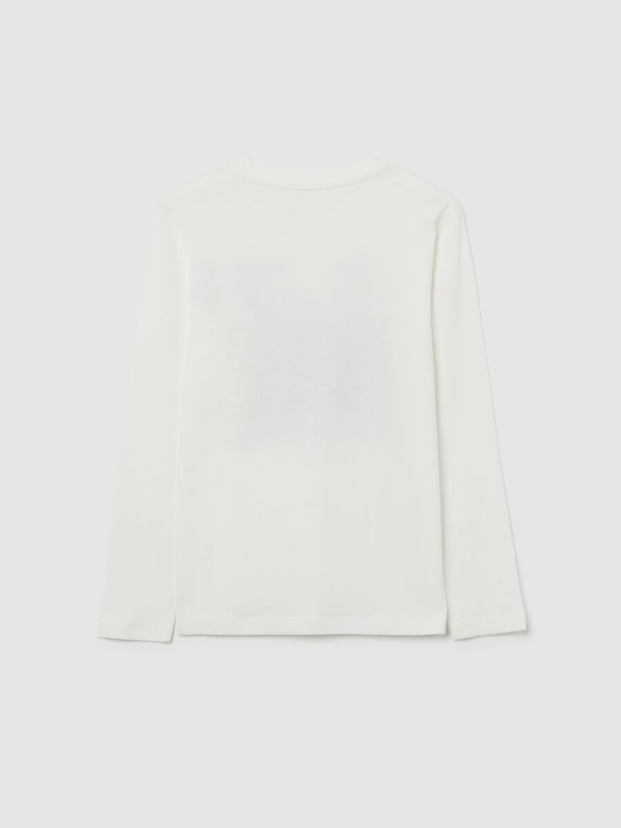Maglietta da ragazzo in puro cotone bianca regular fit_1