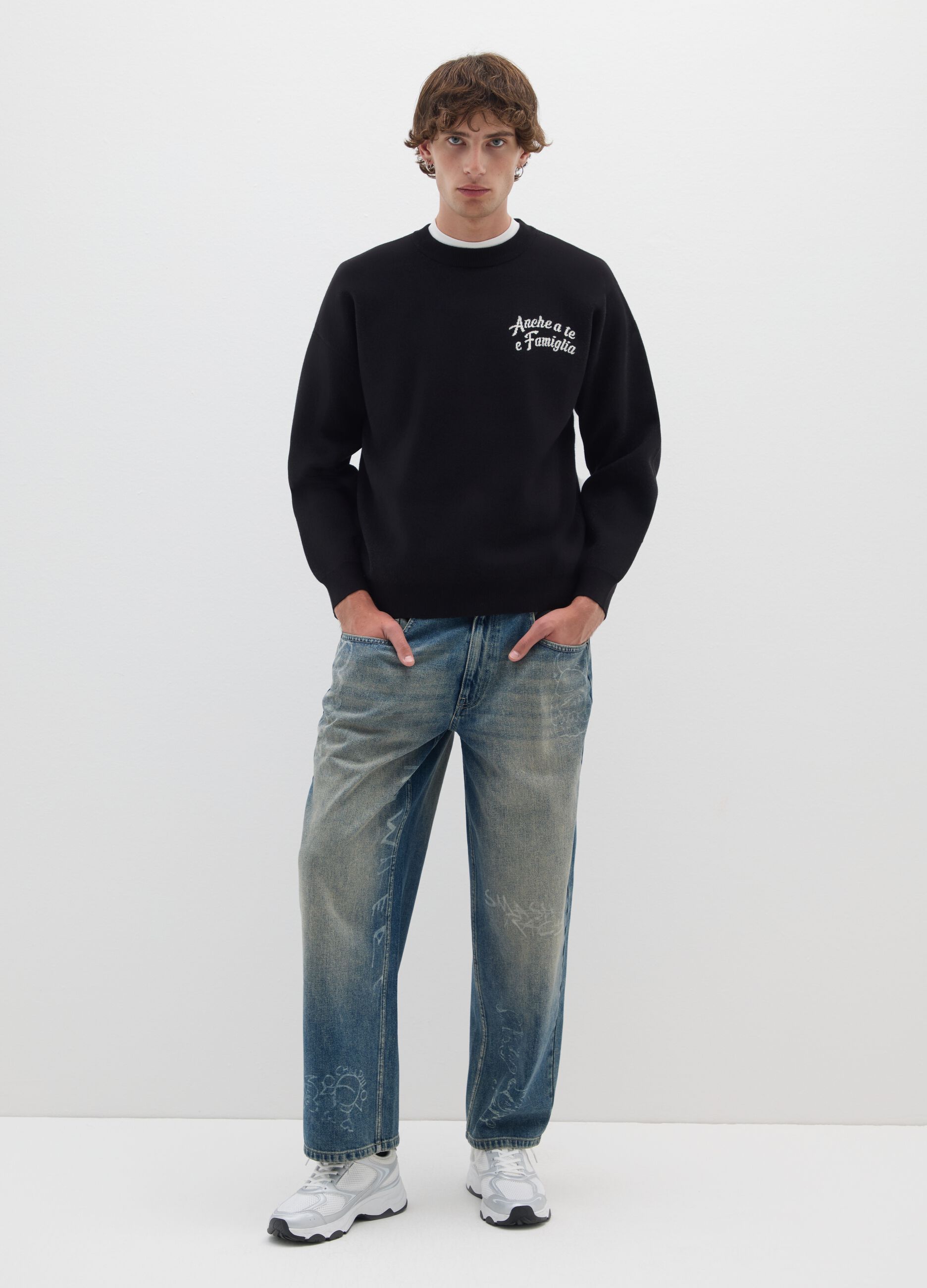Black regular fit jumper