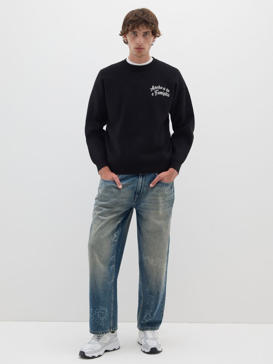 Black regular fit jumper_1