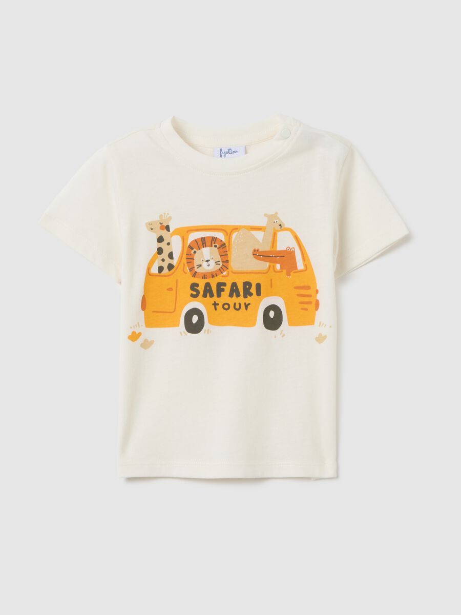 Kids' white pure cotton regular fit t-shirt_0