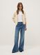 Cardigan beige con scollo a V in puro cotone regular fit_0