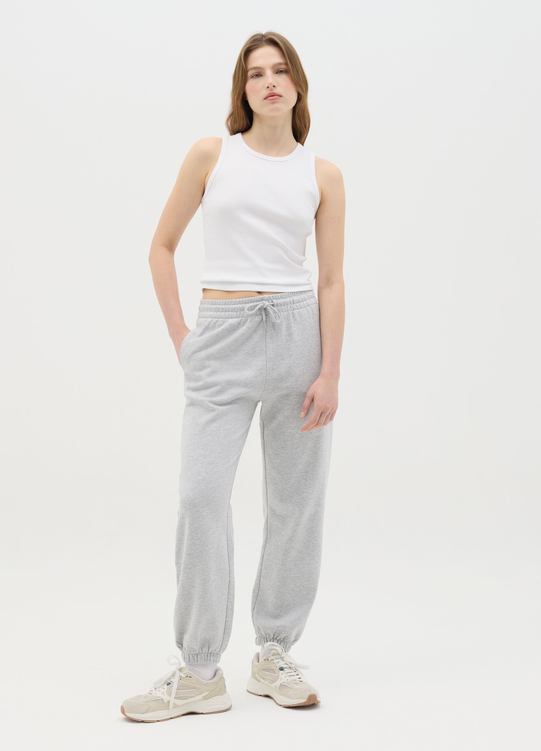 Women's White Stretch Cotton Regular Fit Top