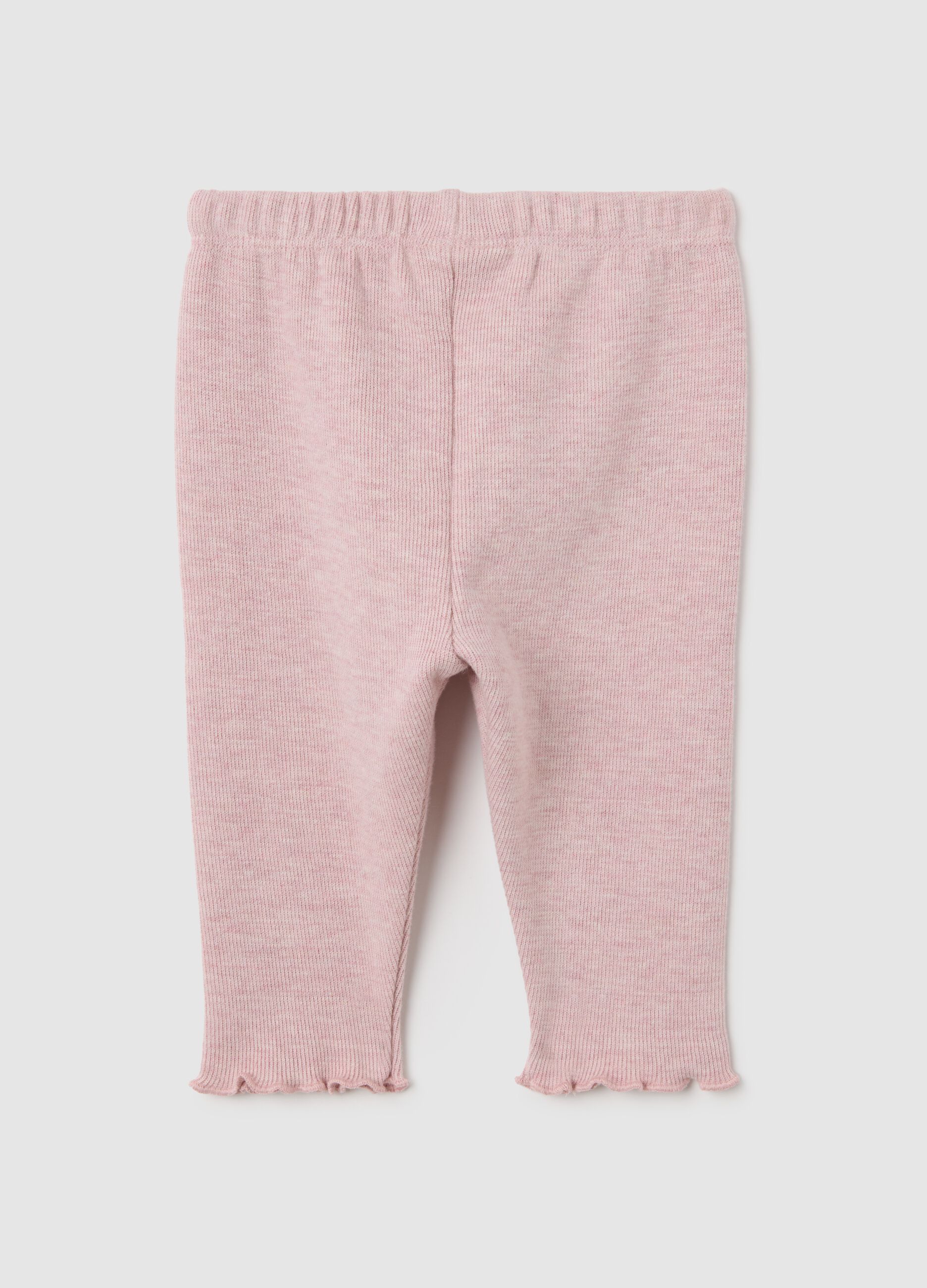 Baby girl pink cotton leggings regular fit