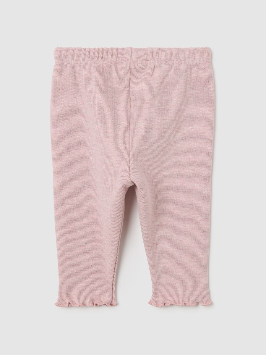 Baby girl pink cotton leggings regular fit_1