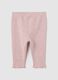 Leggings da neonata in puro cotone rosa regular fit_1