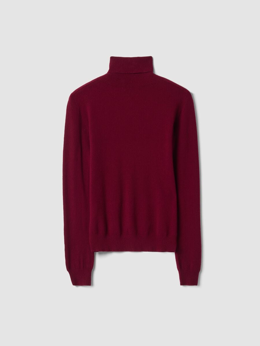 Red high-neck jumper in viscose-wool blend, regular fit_1