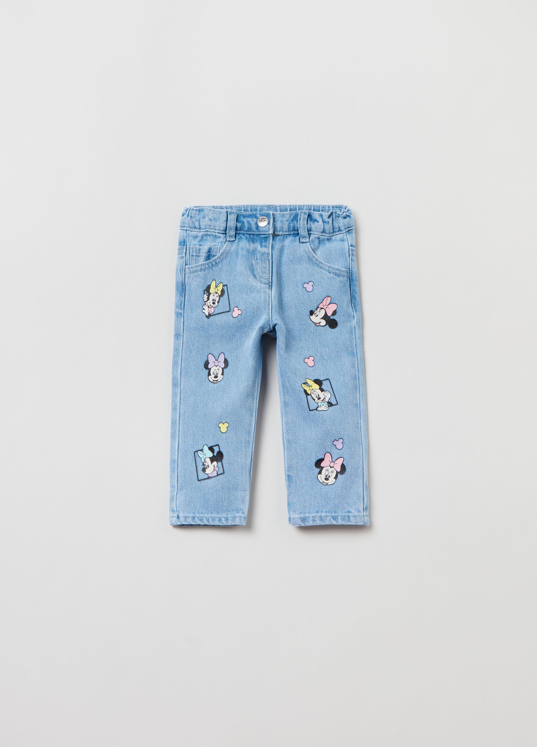 Jeans cinque tasche con stampa Minnie_0
