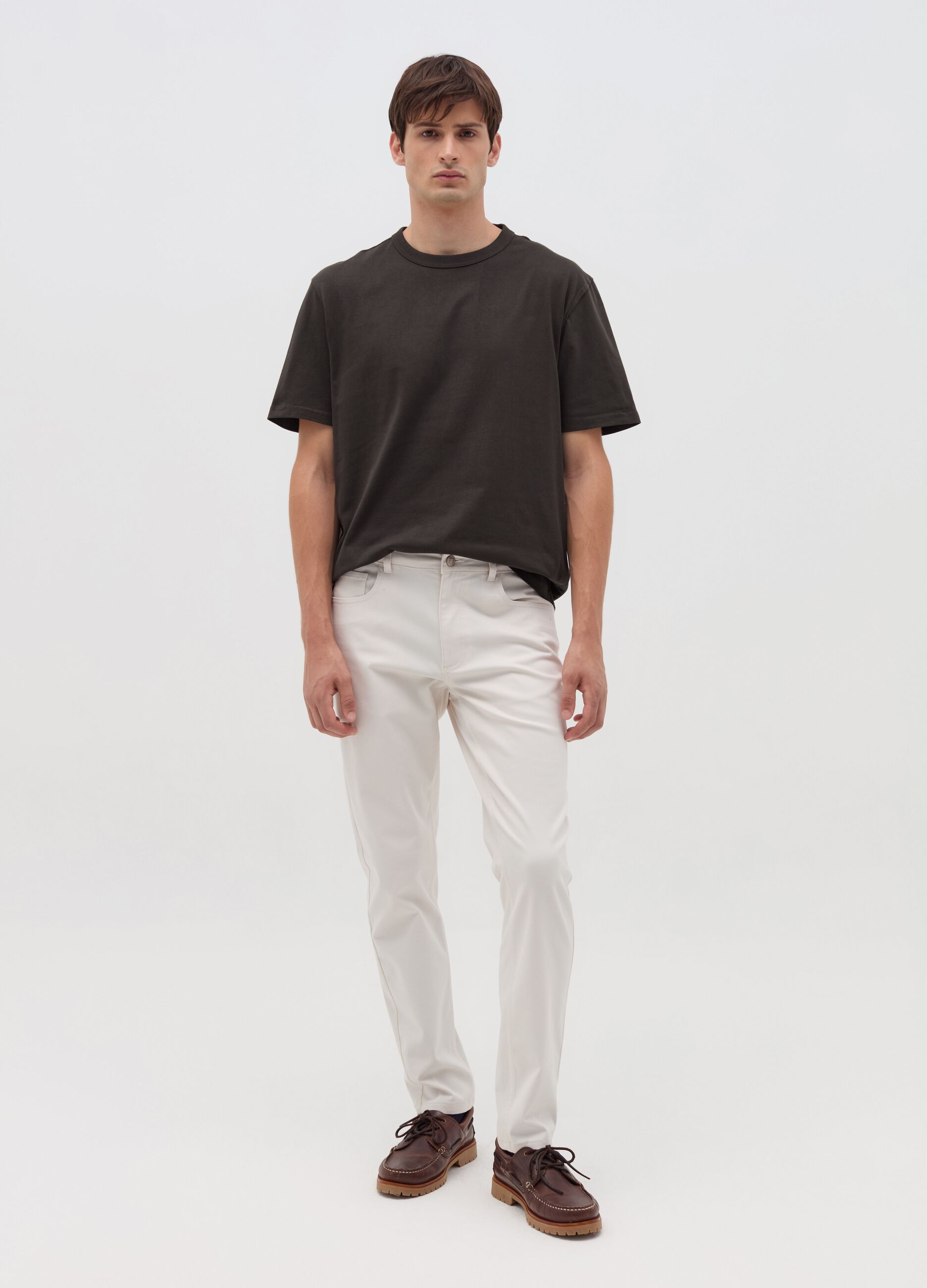 Cotton T-shirt with round neck