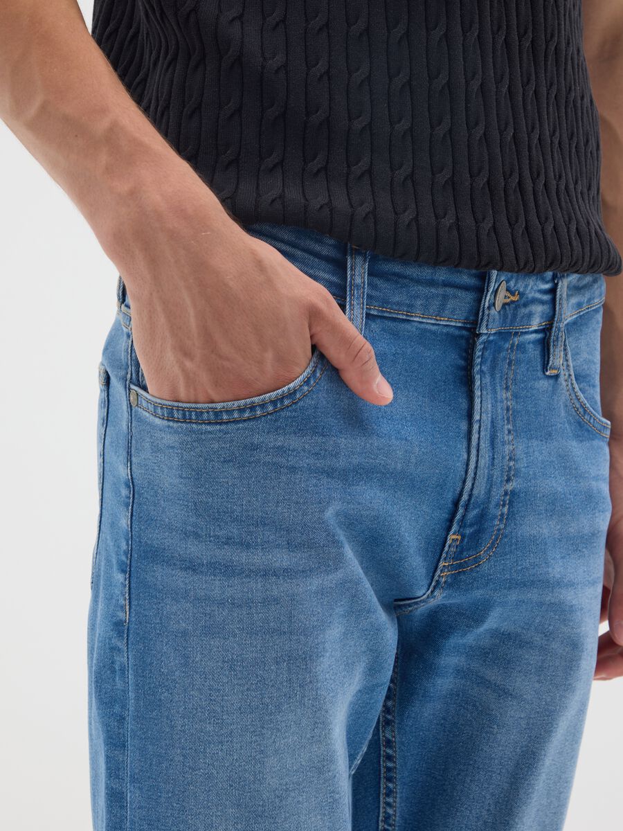 Jeans in cotone elasticizzato blu skinny fit_3