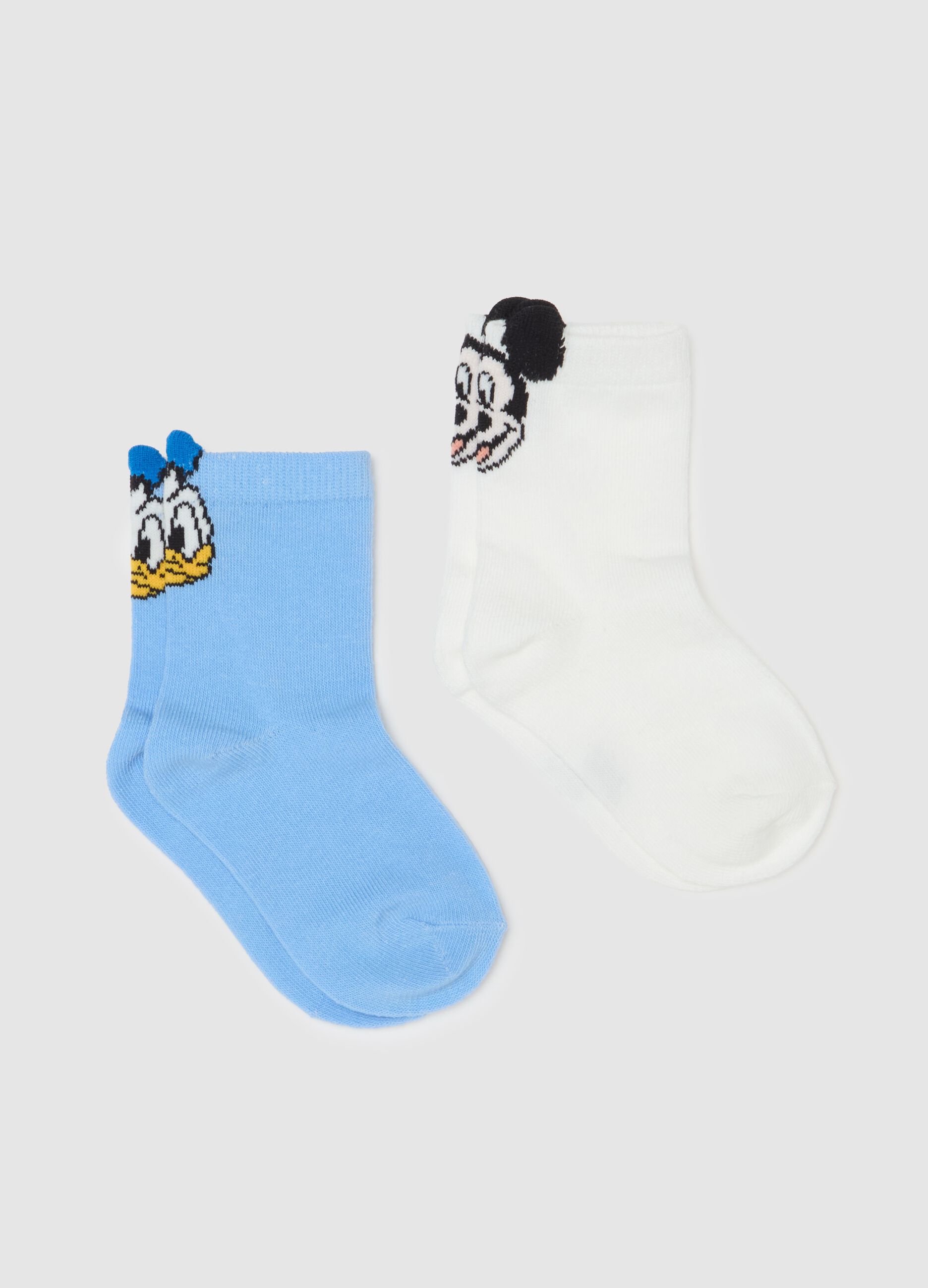 Bipack calze disegno Topolino e Paperino 