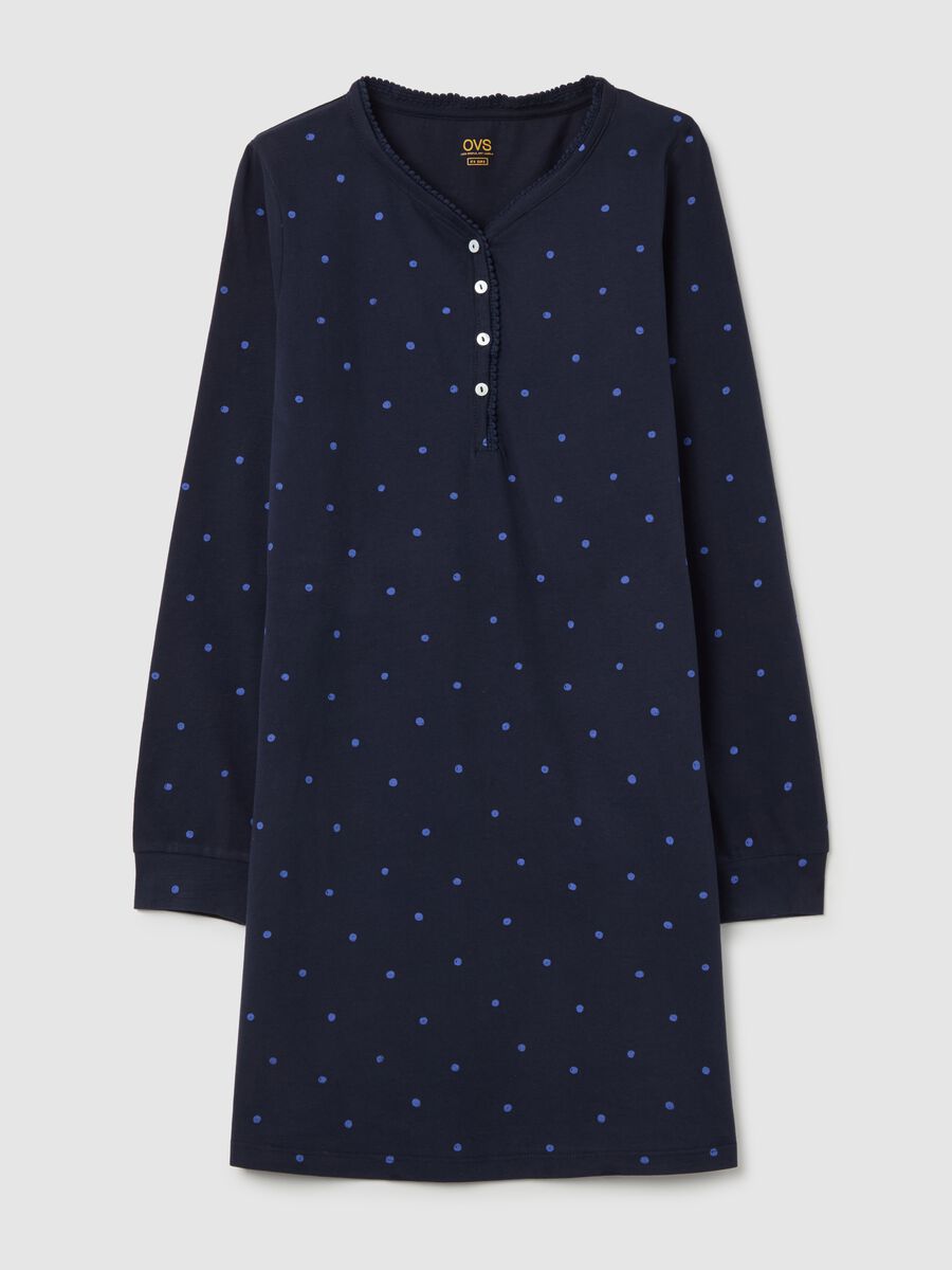 Nightshirt in cotton with polka dot pattern_4