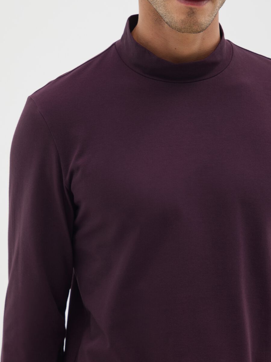 Purple long sleeve cotton shirt_3