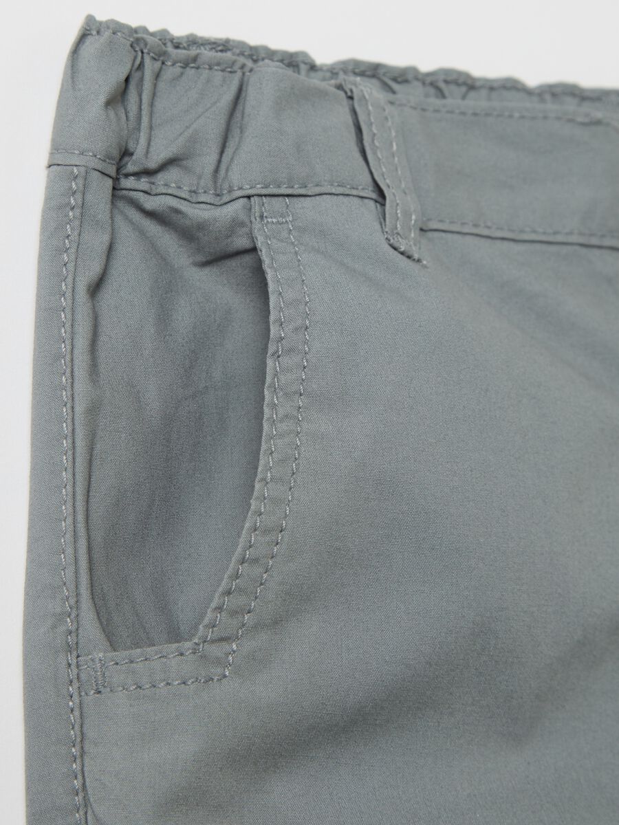 Poplin trousers with elasticated edging_3