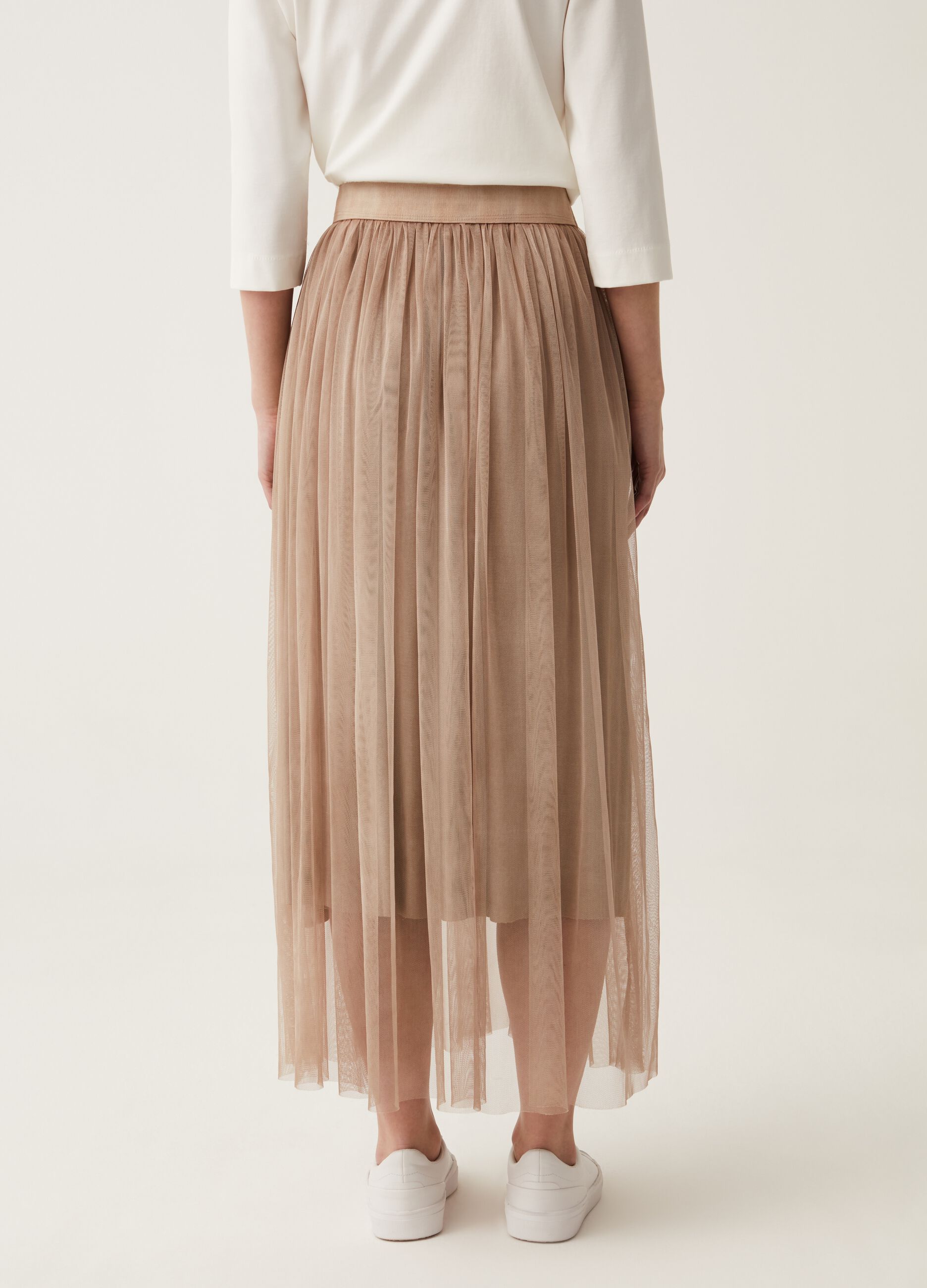 Gonna lunga in tulle plissé Hybrid_2