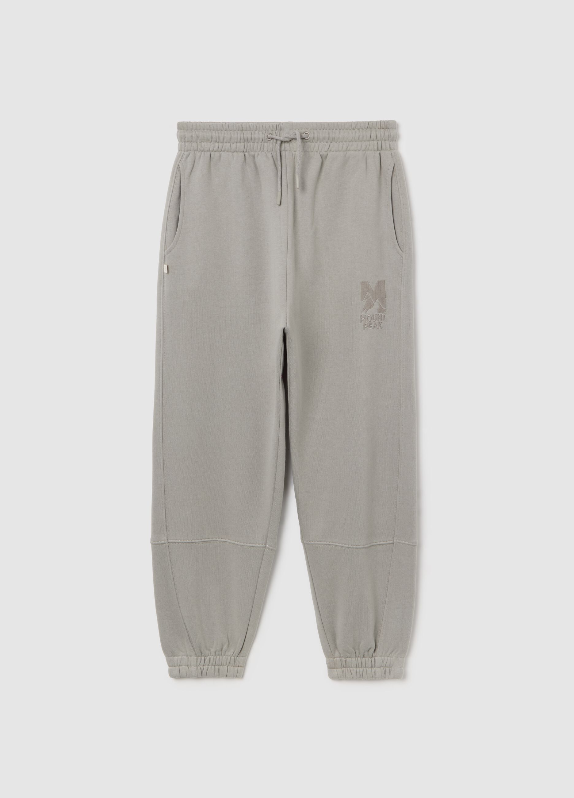 Grey cotton jogger trousers
