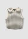 Regular-fit striped cotton-blend gilet in black and white_4