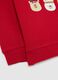 Red child's sweatshirt in pure cotton regular fit with Christmas print_3