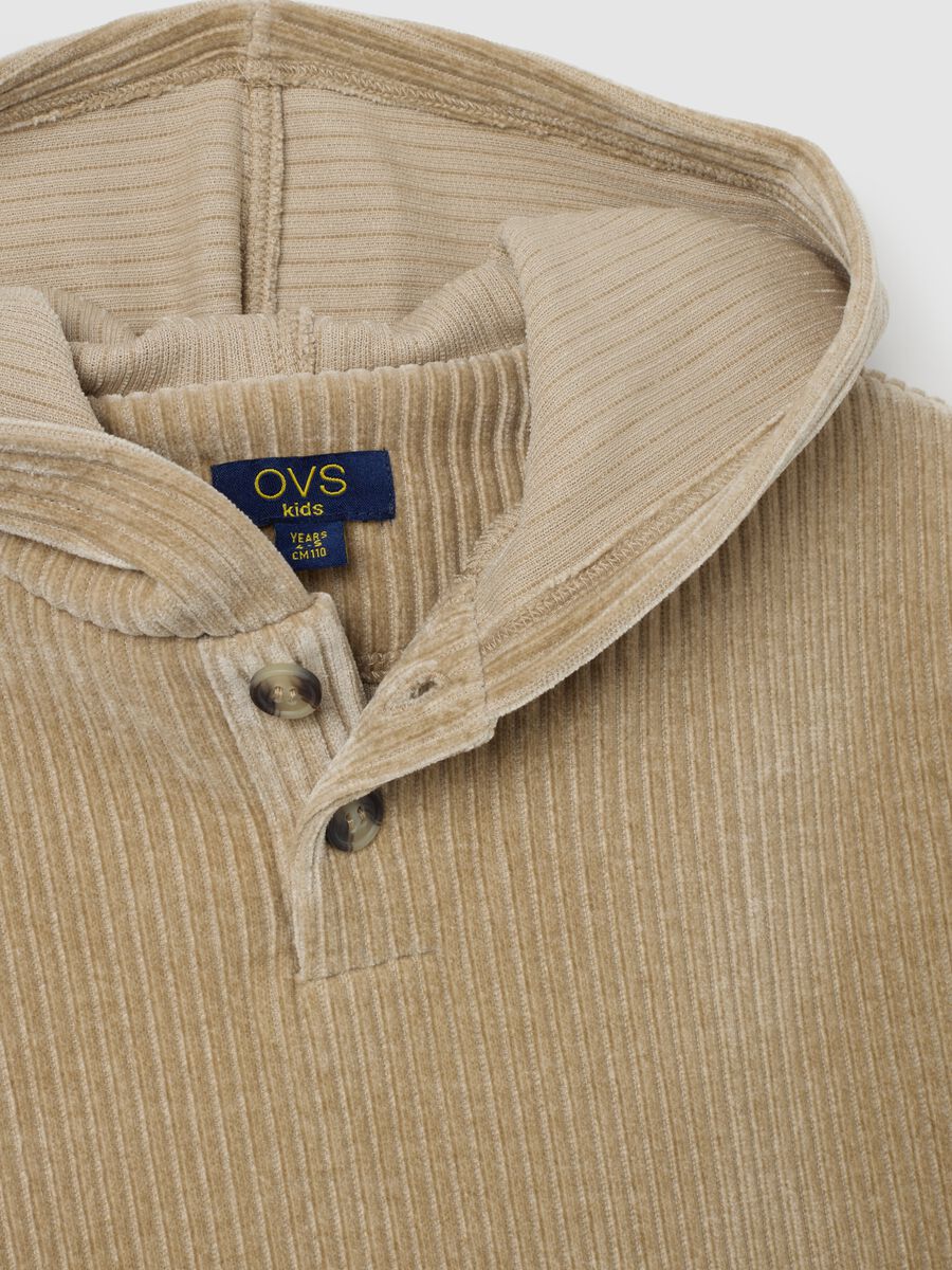 Beige velour hoodie_2