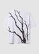 White pure cotton T-shirt with foliage print_2