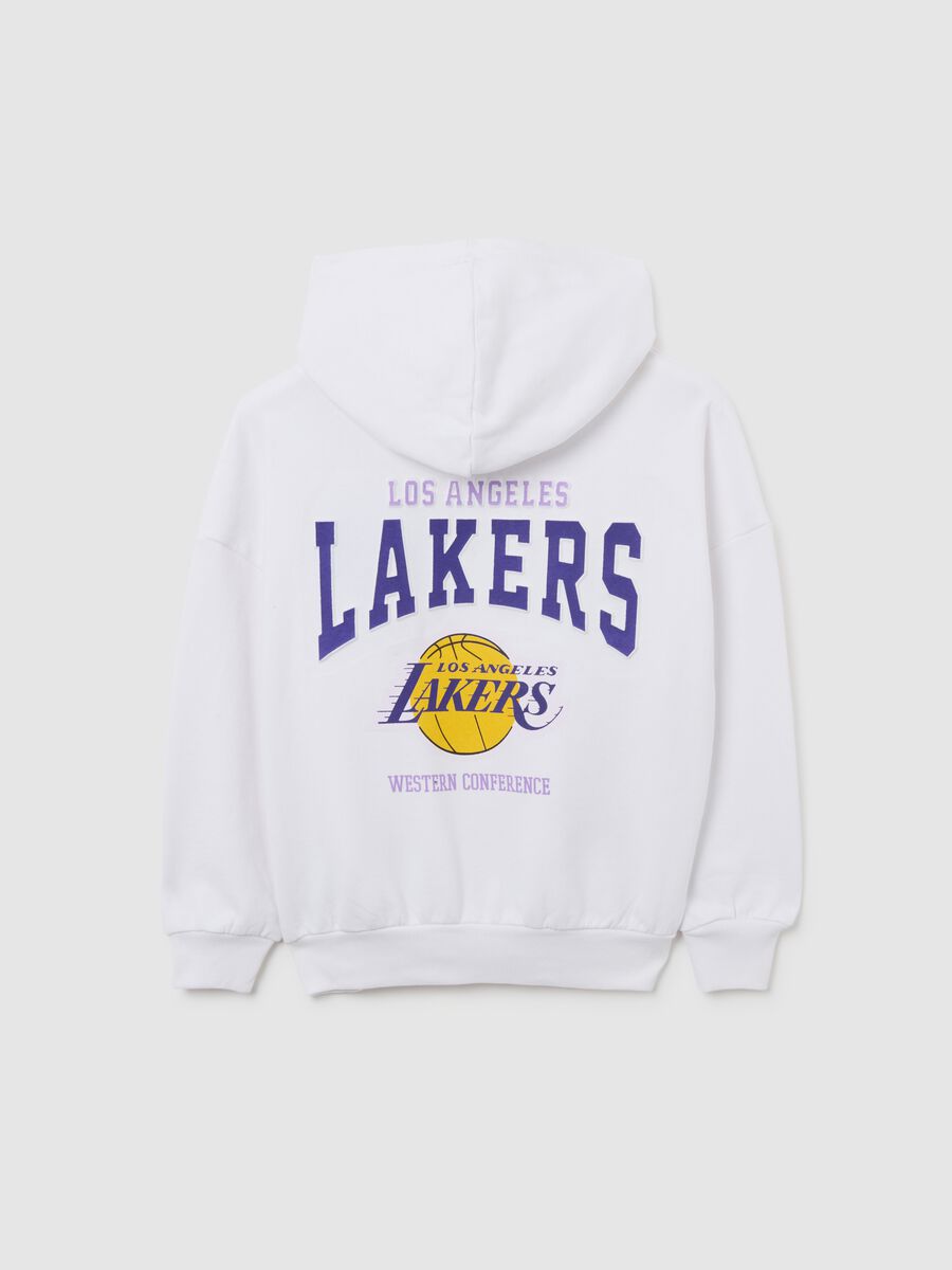 Felpa bianca Lakers da ragazza in misto cotone vestibilità over_4