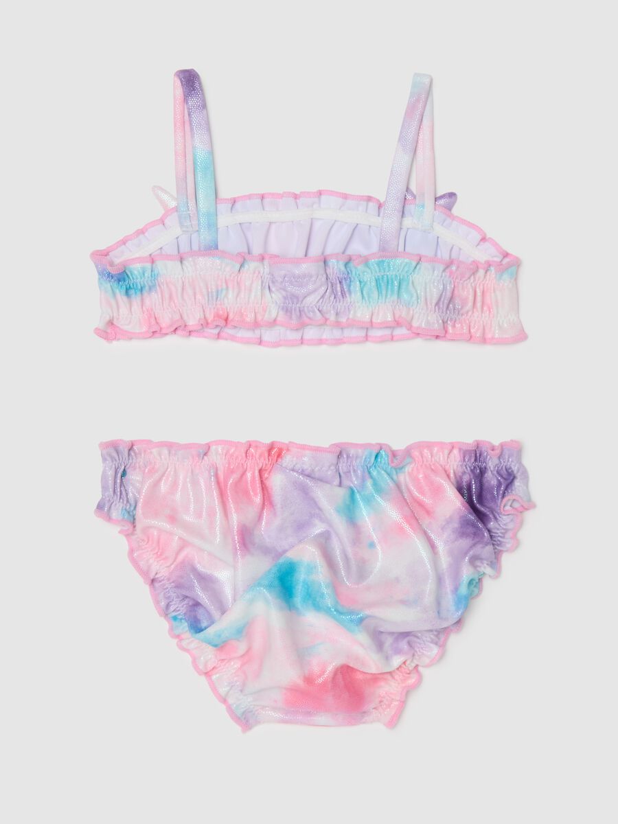Multicolour Stretch Fabric Girl's Swimsuit_1
