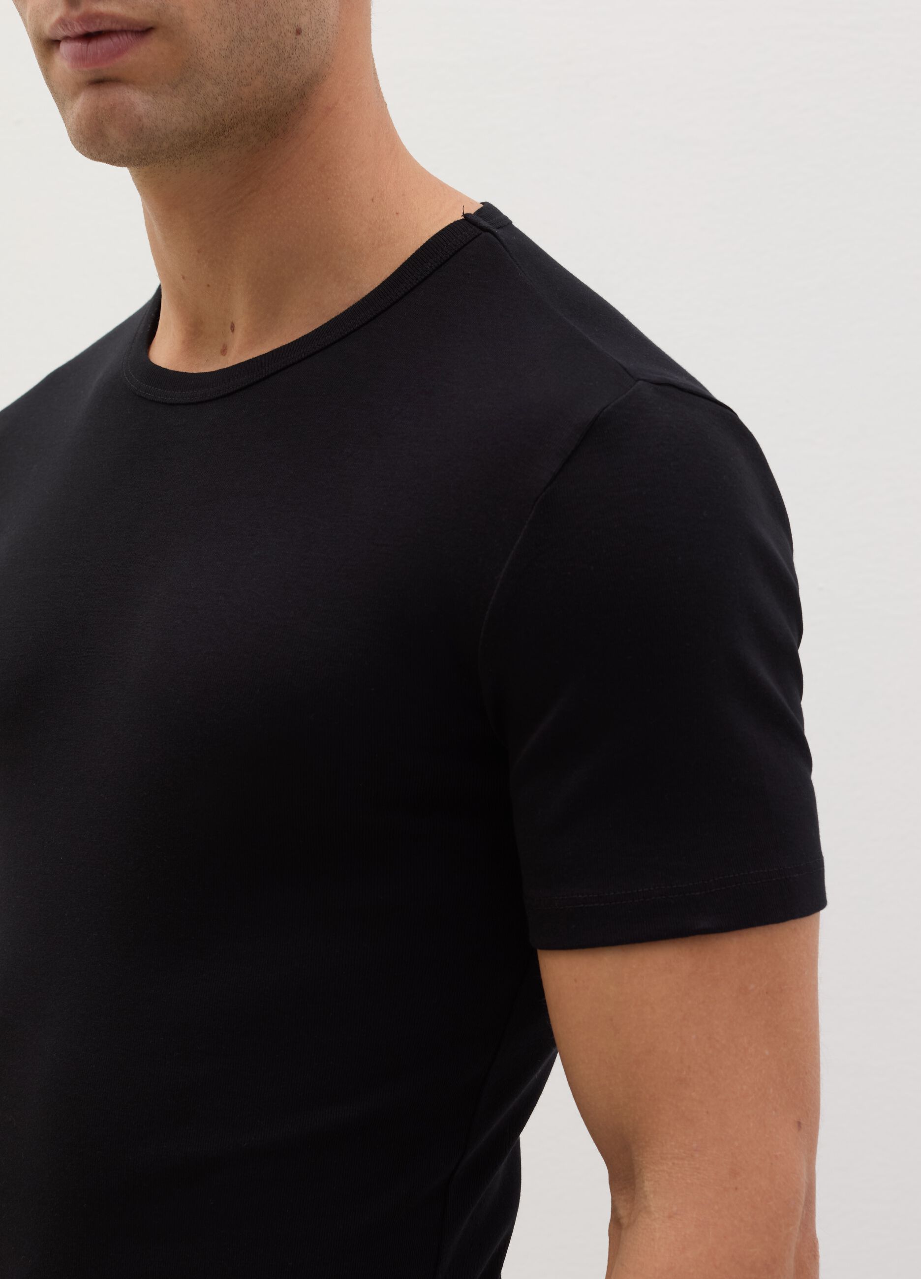 Two-pack undershirts with round neck