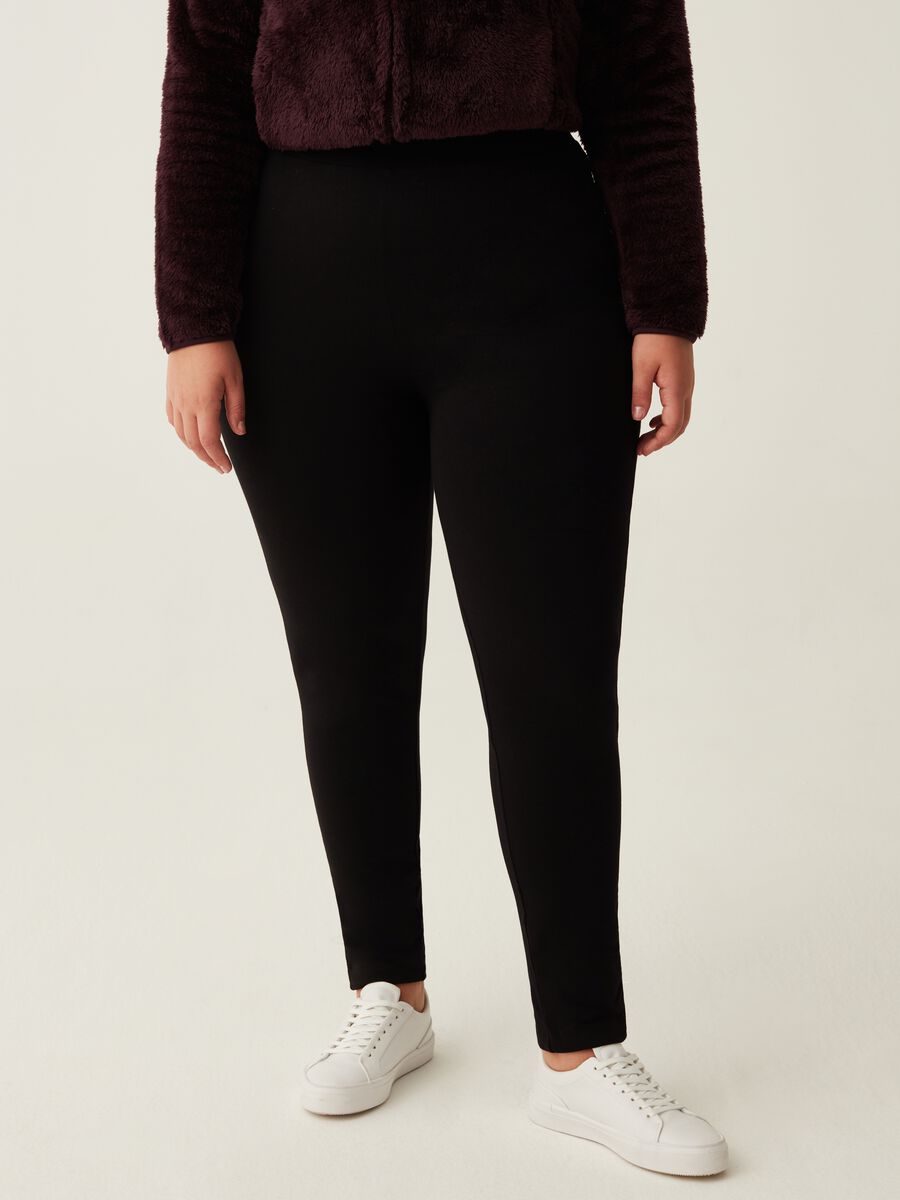Leggings stretch tinta unita Curvy_1