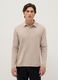Beige long-sleeve pure cotton polo regular fit_0