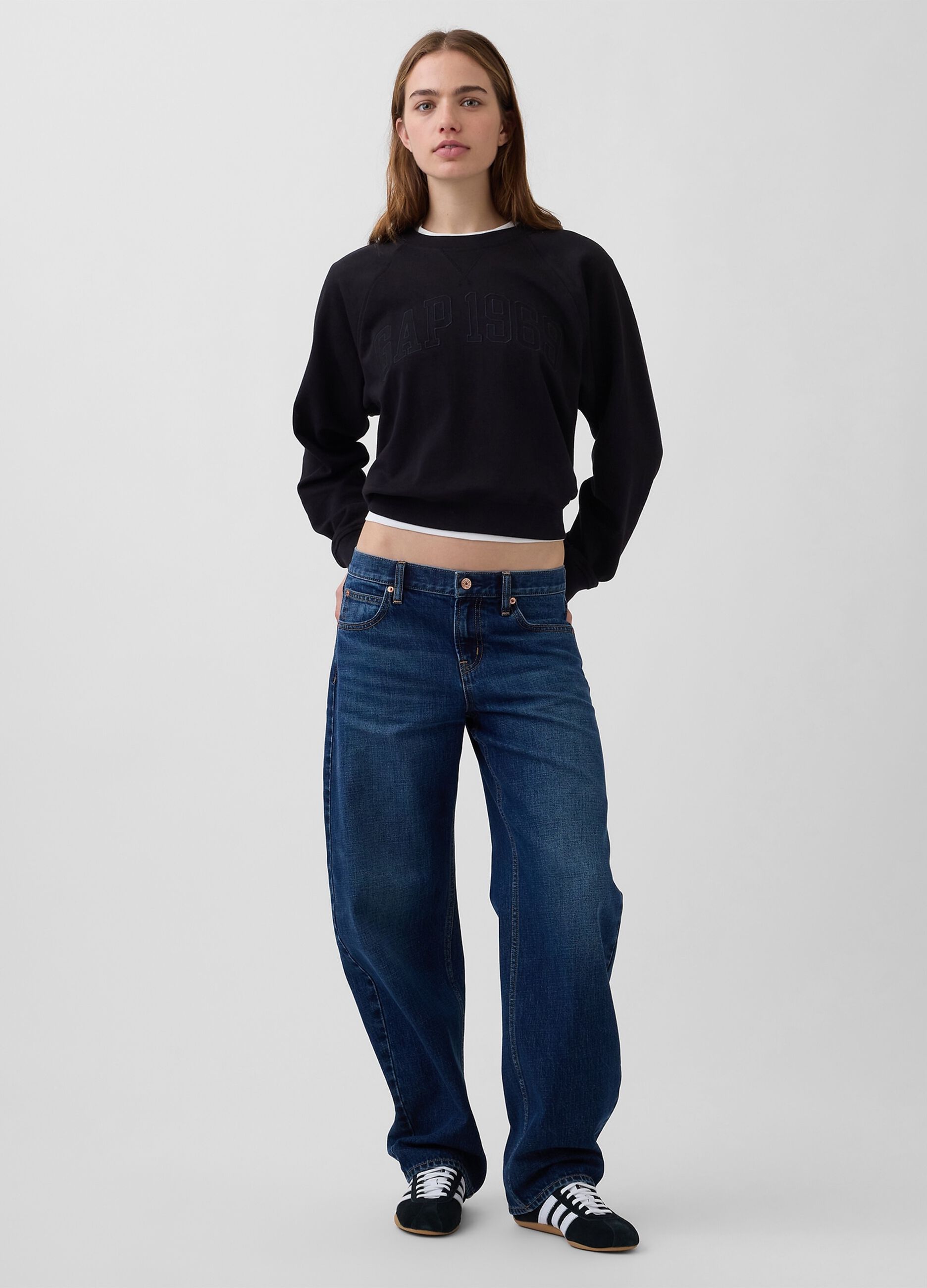 Cotton-blend crew-neck sweatshirt