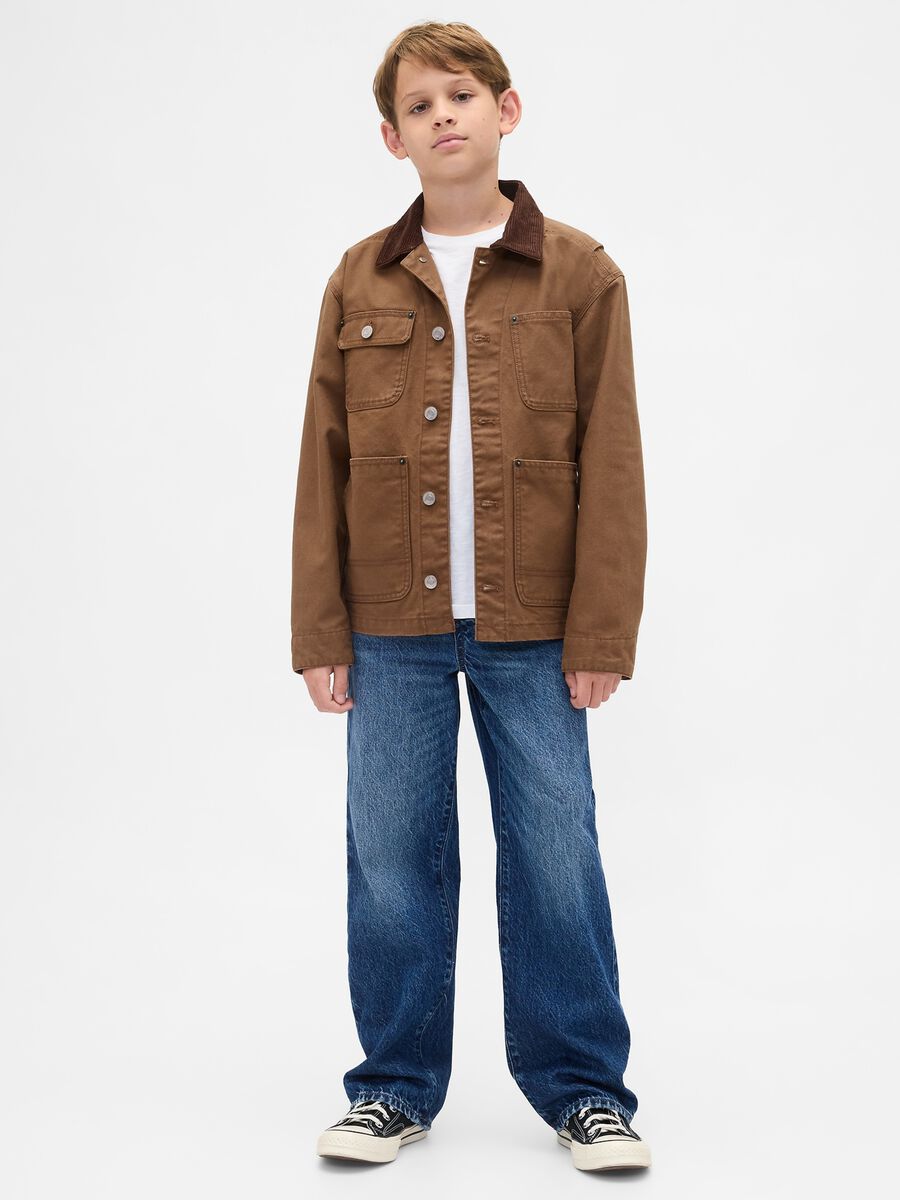 Brown Cotton Jacket for Boys_2