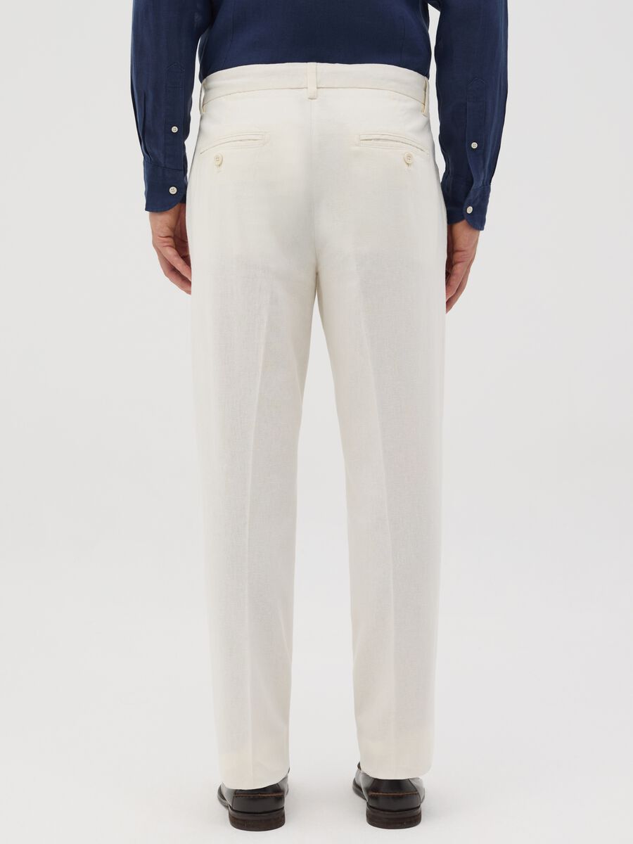 Pantalone chino slim fit con coulisse bianco_2