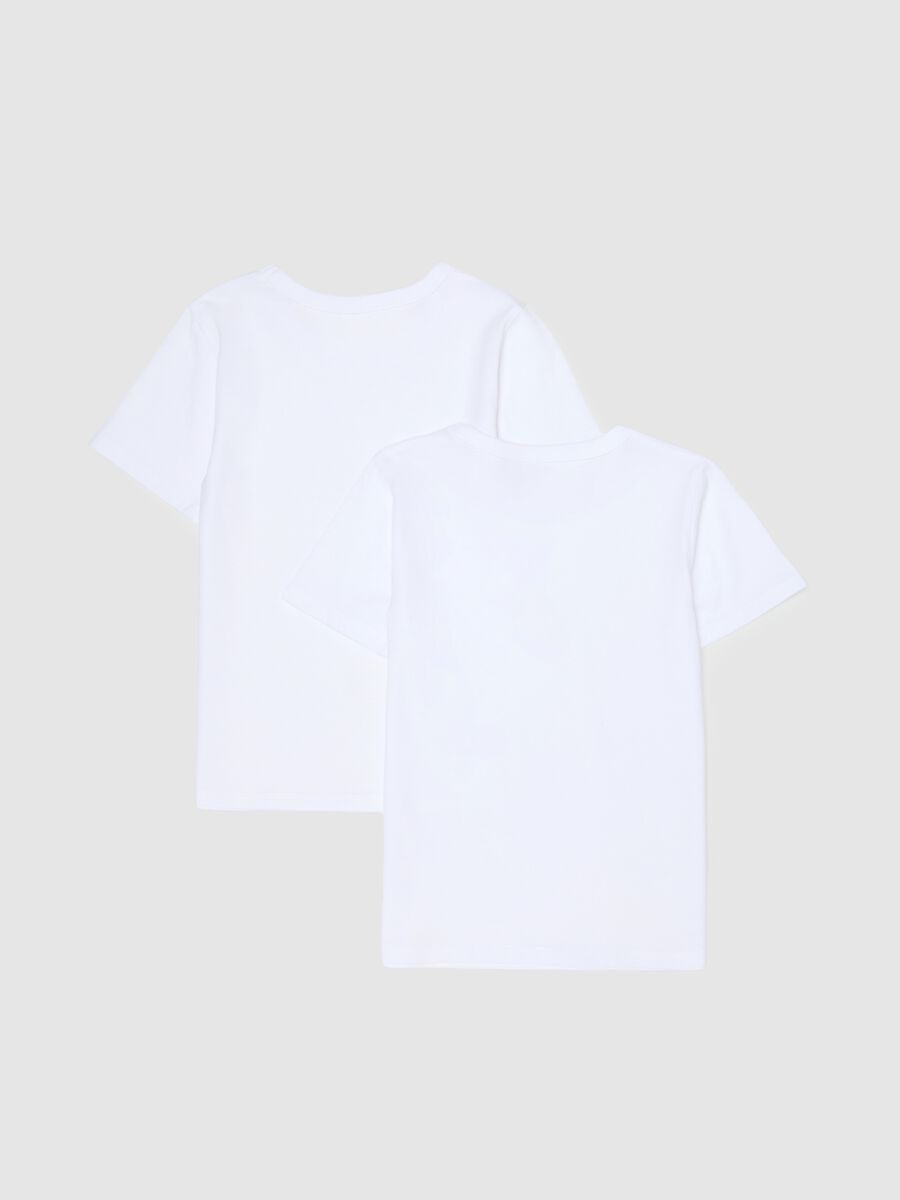 Pack of two white kids' t-shirts in pure cotton regular fit_1