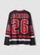 T-shirt nera a maniche lunghe con stampa hockey_2