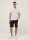 Slim fit black stretch denim cotton blend shorts_0